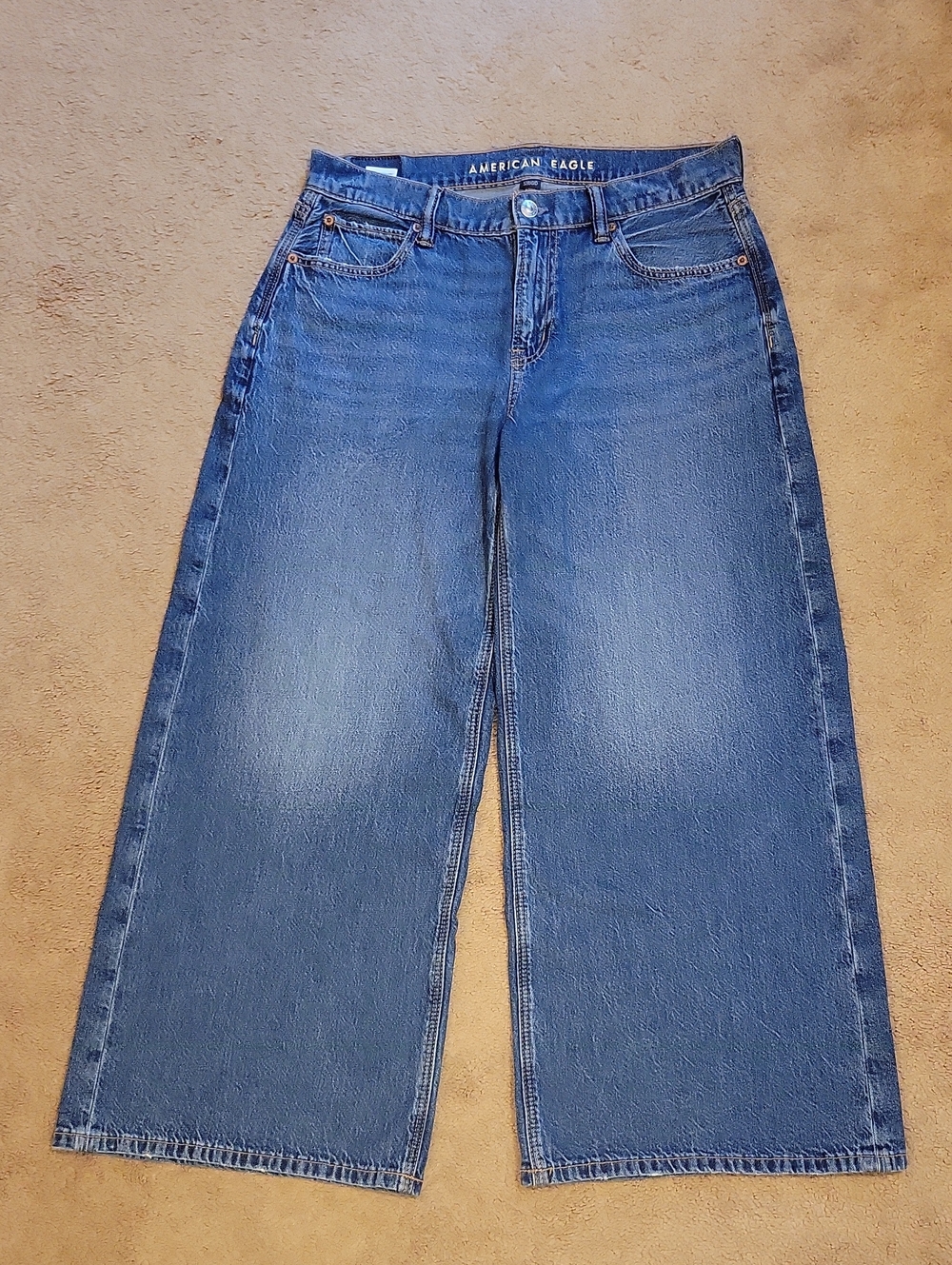 ​AE Low Rise Baggy Ultra Wide Leg Jeans Medium Tint 4 X-Short